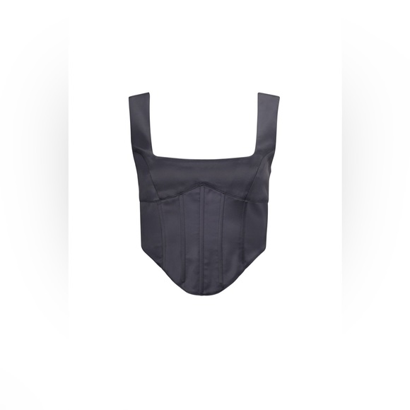 Danielle Guizio Black Satin Lace-Up Corset Top Size S NWT - Picture 8 of 8